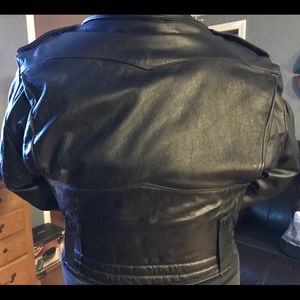 Leather Police Motorcycle Jacket